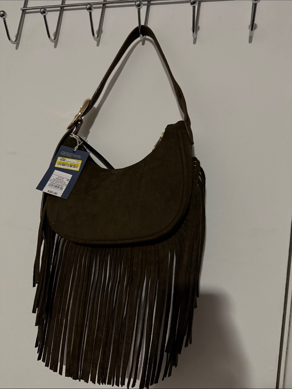 Universal Thread Dark Brown Suede Fringe Hobo Bag
